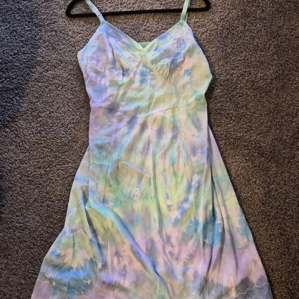 Pastel Tie-Dye Spaghetti Strap Dress